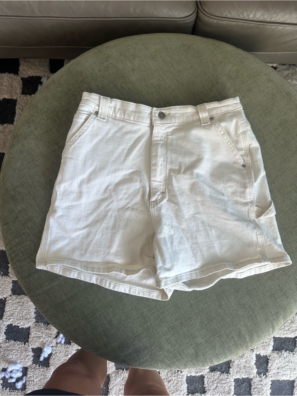 Lee White High-Waist Denim Shorts